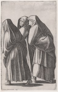 De drie heilige vrouwen gaan naar het graf, ca. 1514-36 door Agostino Veneziano