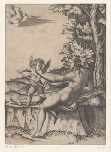 Venus en Amor door Agostino Veneziano