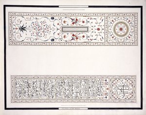 Specimens van de Mozaïeken, uit het Graf van de Keizer, ca. 1815 door Agra School
