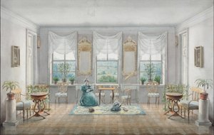 De Salon in het landhuis Gorki door Agrafena Dmitrievna Blagovo