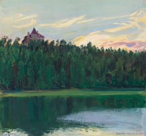 Landschap aan een meer door Akseli Gallen-Kallela