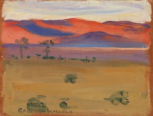 Zonsondergang op de savanne door Akseli Gallen-Kallela