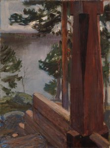 De veranda van Kalela door Akseli Gallen-Kallela