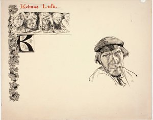 De leesles door Akseli Gallen-Kallela