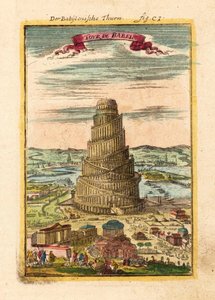 Toren van Babel, 1719 door Alain Manesson Mallet