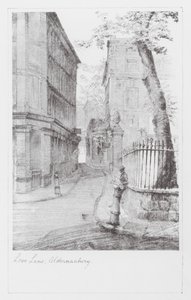 Lanen in Londen: Love Lane, Aldermanbury (litho) door Alan Stapleton
