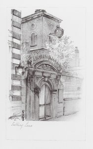 Londense lanen: Seething Lane (litho) door Alan Stapleton