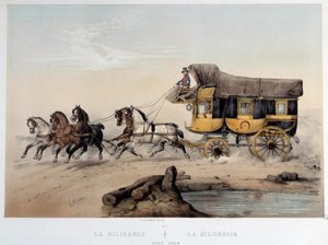 De diligence. Lithografie door Albert Adam (1870) Parijs, Musee Carnavalet door Albert Adam