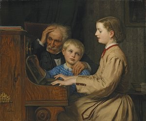 Het Lied van het Vaderland. 1874 door Albert Anker