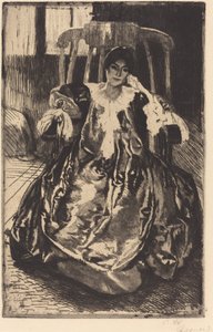 De zijden jurk door Albert Besnard