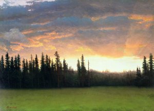 Zonsondergang in Californië door Albert Bierstadt