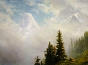 Hoog in de bergen door Albert Bierstadt