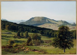 Landschap - Heuvel en Dal door Albert Bierstadt
