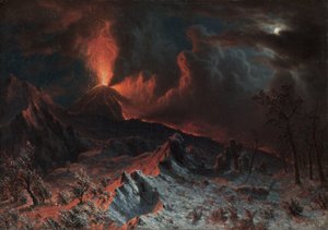 De Vesuvius bij Middernacht