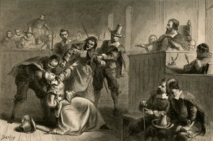 Edmund Cheesemans vrouw voor gouverneur Berkeley, 1877 door Albert Bobbett