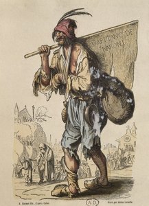 Kapitein van de Bohemians, naar Jacques Callot (1592-1635) gegraveerd door Adrien Lavieille (1818-62)