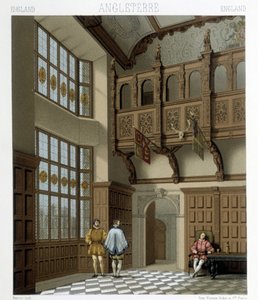 Interieur van een statig huis in Engeland in de 18e eeuw. Illustratie in 