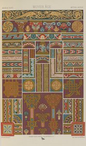 Middeleeuwen, plaat 40 uit Polychromatisch Ornament: Honderd Platen in Goud, Zilver en Kleuren, 1873