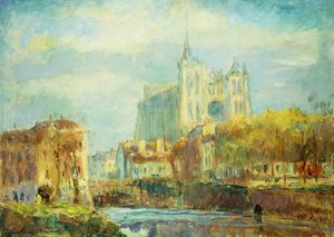 Kathedraal van Amiens in herfstzon