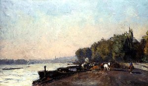 Suresnes in de Herfst door Albert Charles Lebourg