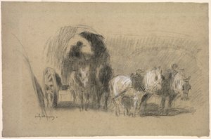 Een wagen van een molenaar, ca. 1895 door Albert Charles Lebourg