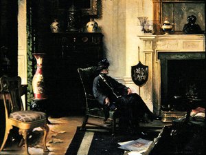 Dame in een interieur door Albert Chevallier Tayler