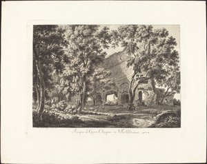 Tempel van Jupiter Olympius in Villa Adriana door Albert Christoph Dies