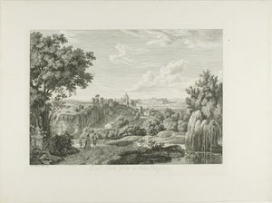 Uitzicht op de Kronkelige Muur in de Villa Borghese door Albert Christoph Dies