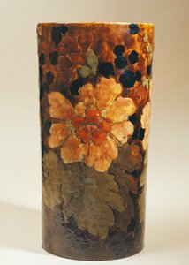 Vaas met bloemendecoraties, door Albert Dammouse, steengoed