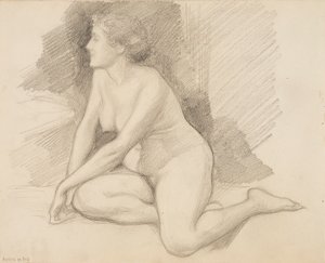 Naakt zitten door Albert Edelfelt
