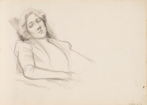 Zittende vrouw, half lichaam film door Albert Edelfelt