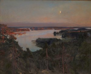 Zomeravond, Haiko Fjord door Albert Gustaf Aristides Edelfelt