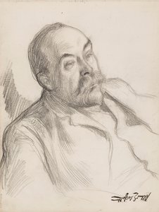 Portretschets man door Albert Edelfelt