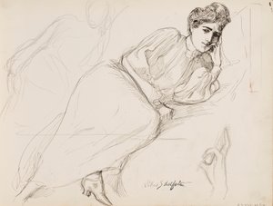 Rustende vrouw door Albert Edelfelt