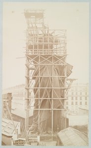 Assemblage van het Vrijheidsbeeld, Parijs, 1883 door Albert Fernique