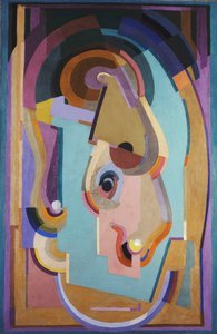 Compositie paars en groen; Compositie violet en groen door Albert Gleizes