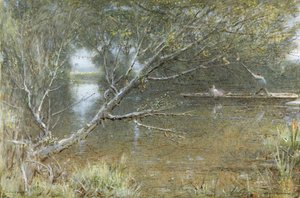 Een zijtak van de Theems door Albert Goodwin