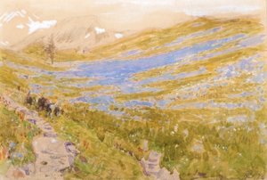 Een Alpenzicht door Albert Goodwin