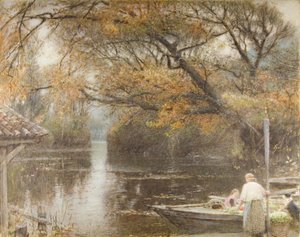 Herfstgloed door Albert Goodwin