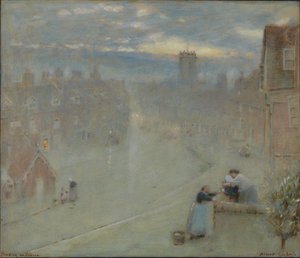 Bewdley aan de Severn door Albert Goodwin