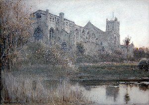 Christchurch, Hampshire door Albert Goodwin
