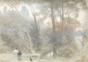 Corfe Castle door Albert Goodwin