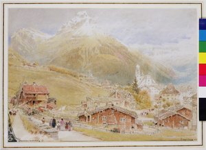 Engelberg, Zondagochtend, c.1909-11 door Albert Goodwin