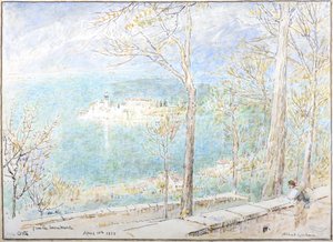 Meer Orta vanaf de Sacremonte door Albert Goodwin