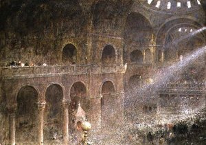 Basiliek van San Marco, Venetië vanaf de galerij door Albert Goodwin