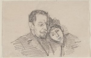 Portret van advocaat Hartvigson en zijn dochter door Albert Gottschalk