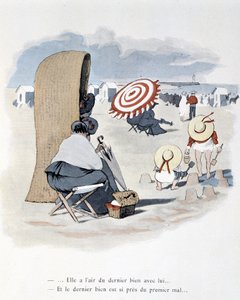 Strandscène in "Etoile de mer". A. Guillaume. Editions Simonis Empis, Parijs door Albert Guillaume