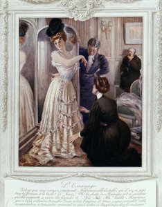 Paskamer bij de couturier, door Albert Guillaume (1873-1942), ca. 1895 door Albert Guillaume