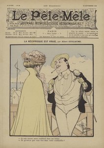 Het omgekeerde is waar. Illustratie voor Le Pele-Mele, 1900
