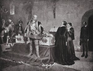 Hertog Karel beledigt het lijk van zijn vijand Fleming